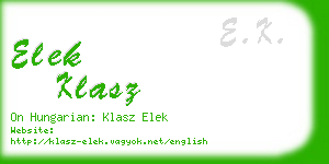 elek klasz business card